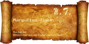 Margulies Timur névjegykártya